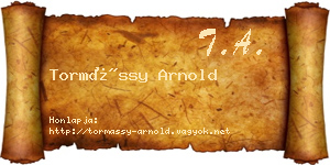 Tormássy Arnold névjegykártya